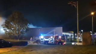 The fire from a video by @RoadTransportUK