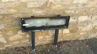 theft of northamptonshire village bell end sign 'pathetic