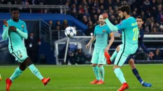 هزيمة قاسية لبرشلونة في دوري الأبطال بأربعة أهداف نظيفة