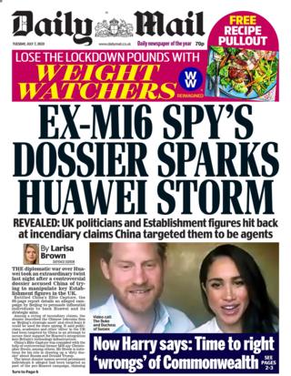 Daily Mail front page
