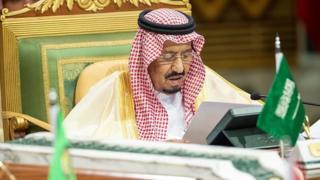 King of Saudi Arabia, Salman bin Abdulaziz Al Saud makes a speech during the 39th Gulf Cooperation Council (GCC) Summit in Riyadh, Saudi Arabia on December 09, 2018