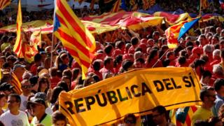 Manifestación y bandera
