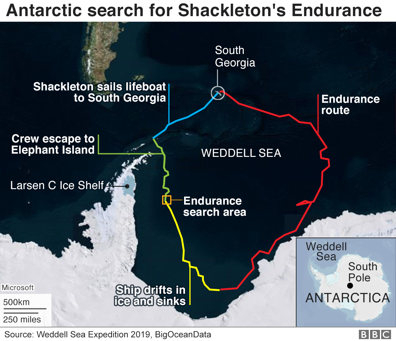 shackleton voyage map
