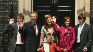 Tony Blair and family on his final day as PM