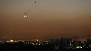 Israel's Iron Dome missile shield at work, June 2018
