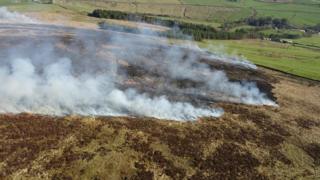Moorland fire near Blacko