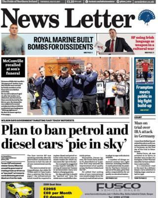 Front page of News Letter, Thursday 27 July