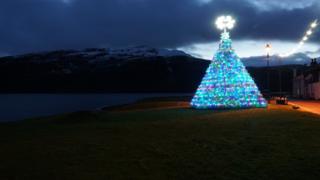 Ullapool's creel Christmas tree