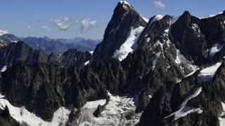 File image of the Grandes Jorasses peak on Mont Blanc