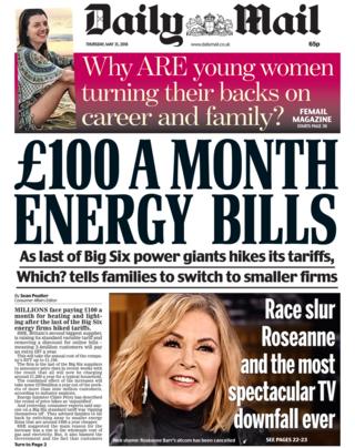 Daily Mail front page - 31/05/18