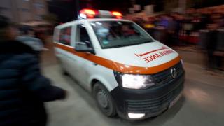 Ambulance at Nasser Hospital in Gaza