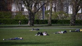 Sunbathers in Greenwich Park