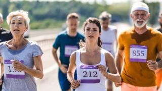 Group of mixed age runners