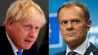 Boris Johnson (left) and Donald Tusk