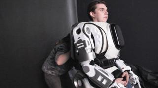 Man in a robot suit