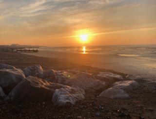 Sunset over a beach