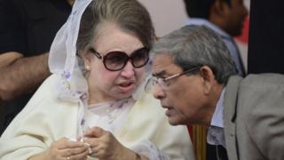 খালেদা জিয়া এবং মীর্জা ফখরুল ইসলাম আলমগীর