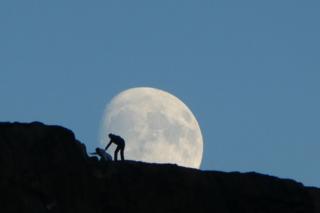 Moon over Salisbury Crags