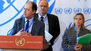 Abahinga ba Onu bigenga (uva i bubamfu uja i buryo) Pablo de Greiff, Christof Heyns na Maya Sahli-Fadel bariko barashikiriza icegeranyo ca nyuma i Geneve itariki 27 z'ukwezi kw'icenda mu 2016