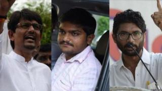 अल्पेश ठाकोर, हार्दिक पटेल आणि जिग्नेश मेवाणी