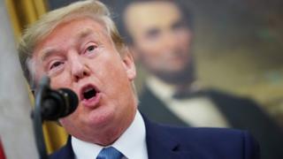 US President Donald Trump speaks during the presentation ceremony at White House on Thursday