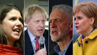 Jo Swinson, Boris Johnson, Jeremy Corbyn, Nicola Sturgeon