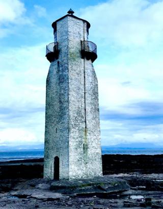 Southerness Lighthouse während eines kurzen Aufenthalts