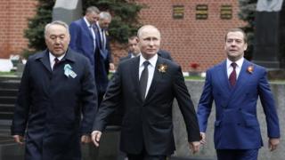 Nazarbayev, Putin və Medvedev
