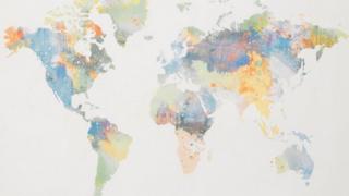 An Ikea map with a blank spot where there should be New Zealand