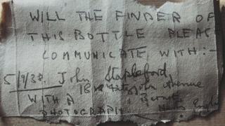 Message written on cardboard
