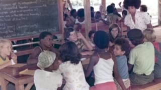 Children photographed at school