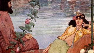 Ilustración de Edmund Doucet para una edición del Rubaiyat.