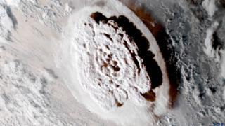 Satellite image of the eruption