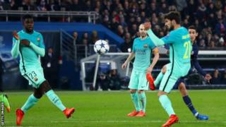 Paris St-Germain ihura igatsinda Barcelone 4-0 itariki 14 Ukwezi kwa Kabiri mu 2017