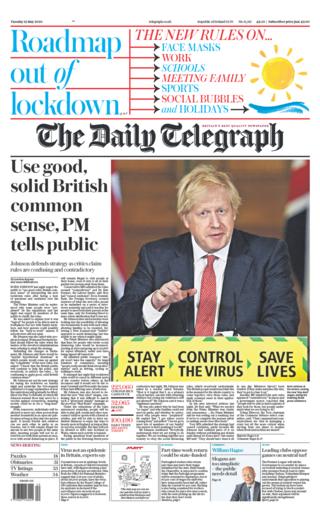 Daily Telegraph Titelseite