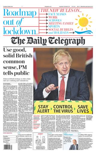 Daily Telegraph front page