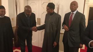 Bukola Saraki yana ziyartar Buhari
