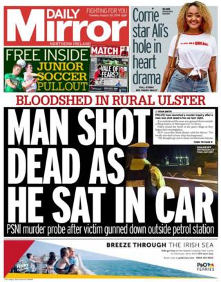 The front page of the Daily Mirror
