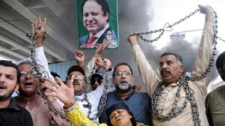 Supporters were outraged when Nawaz Sharif was handed a 10-year jail sentence last week