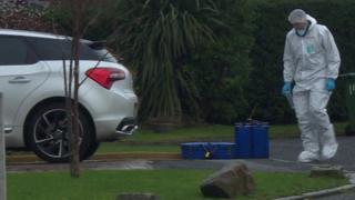 Police investigator at Redwood Drive, Bredbury