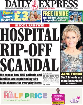 Express Saturday front page