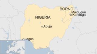 BBC map of Nigeria showing Konduga