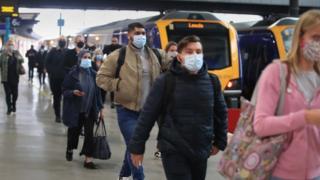 Commuters at Leeds station