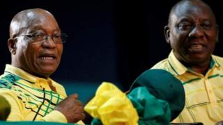 Cyril Ramaphosa bụ osote onyeisiala Saut Afịrịka Jacob Zuma.
