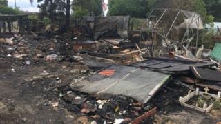 The scene of the arson