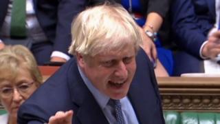 Boris Johnson in the commons