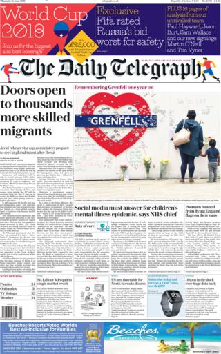 Telegraph front page