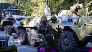 Керч Политехника коллежи яқинидаги Миллий гвардия қўшинлари
