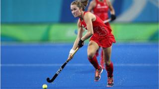 Shona McCallin of Great Britain in action against Netherlands on Day 14 of the Rio 2016 Olympic Games
