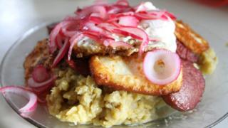 Desayuno típico de dominicana